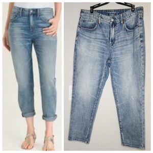 Chico's Relaxed Vintage Crop Jeans Distressed Denim Size 10 (1.5)‎